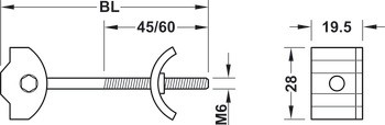 Arbeitsplattenverbinder, zum Anziehen mit Akkuschrauber