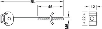 Arbeitsplattenverbinder, zum Anziehen mit Akkuschrauber